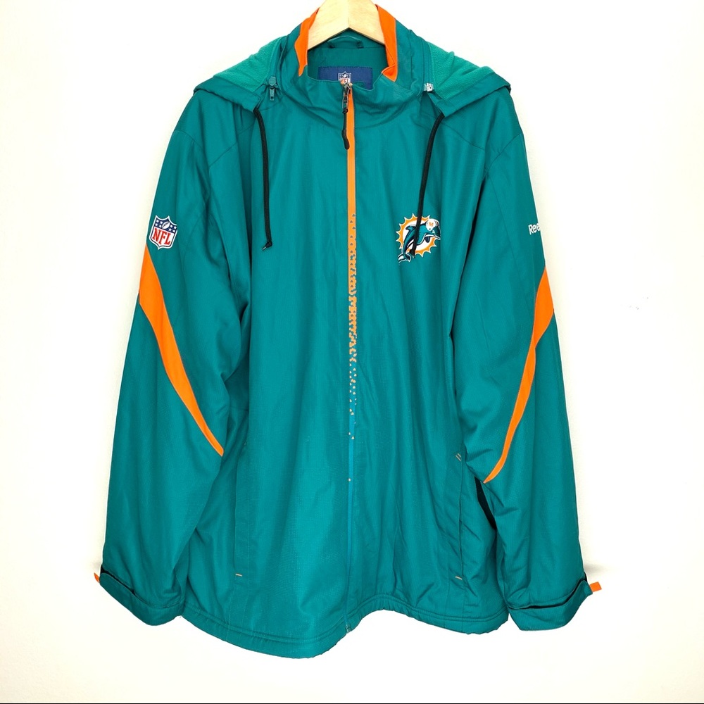 NFL Onfield Reebok Miami Dolphine Hooded Jacket